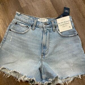 Abercrombie curve love Women's Blue Denim Shorts